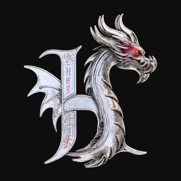 3D model for Dragon_letter_H