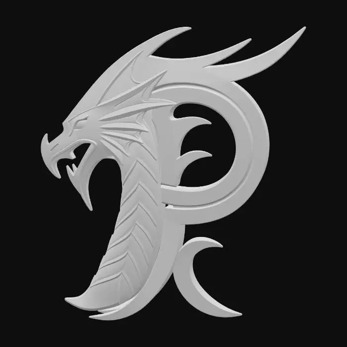 3D model for Dragon_Letter_P
