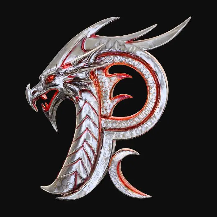 3D model for Dragon_Letter_P