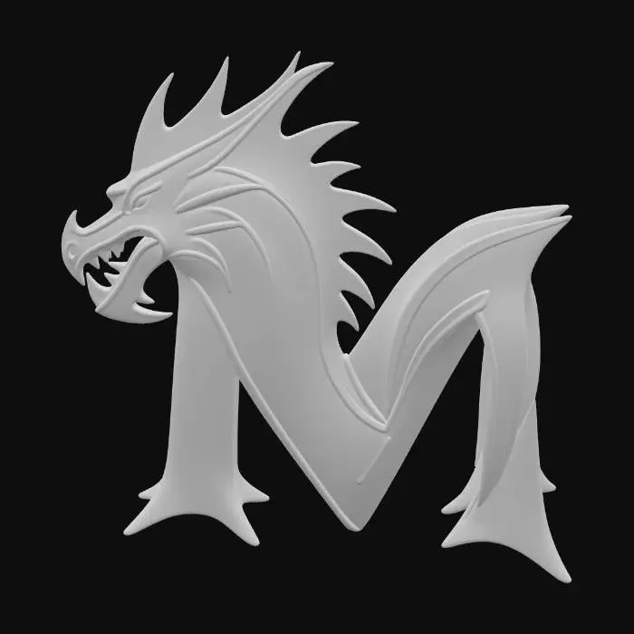 3D model for Dragon_Letter_M