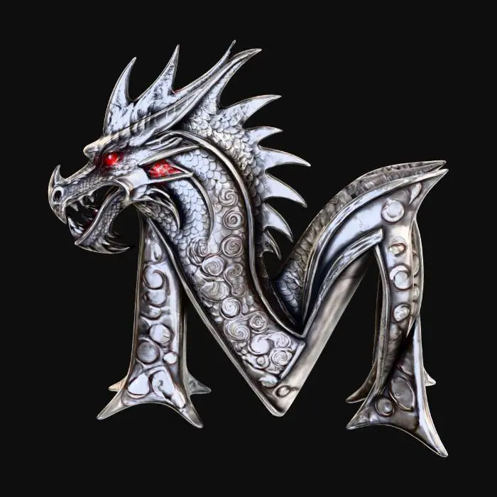 3D model for Dragon_Letter_M