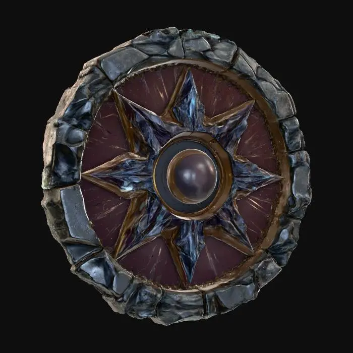 3D model for Chrono Shard
"An abstract time crystal emblem, fractured shards floating in a circular gothic frame, glowing inner light, Legacy fantasy style. #Legacy #TDITOM"
