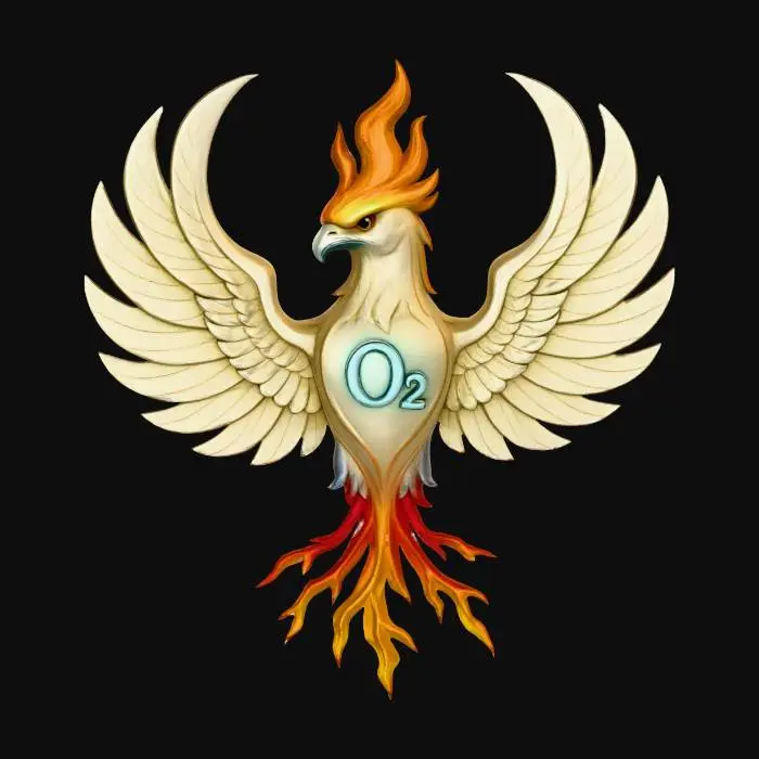 3D model for This emblem represents my fight against Long COVID — a phoenix rising with the O₂ symbol at its heart. It symbolizes every breath I fought for, every setback I survived, and the strength that keeps me standing. It is a reminder that even in my weakest moments, my endurance and willpower burn brighter than the illness.