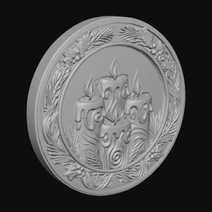 3D model for Holiday Candle Emblem, #Christmas2025#
