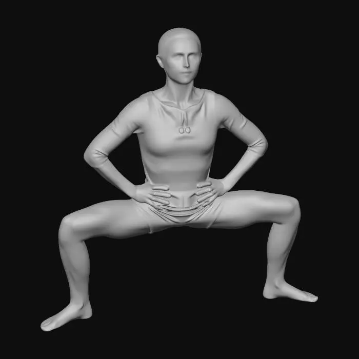 3D model for Yoga_pose_Utkata Konasana