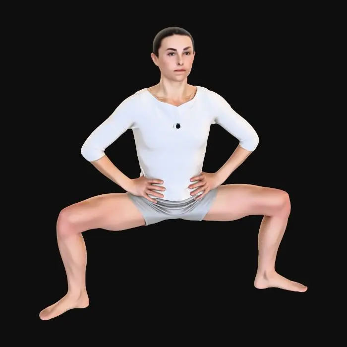 3D model for Yoga_pose_Utkata Konasana