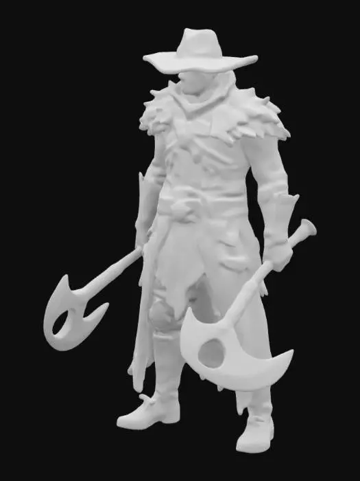 3D model for bloodborne hunter/with cape/ sword / axe

