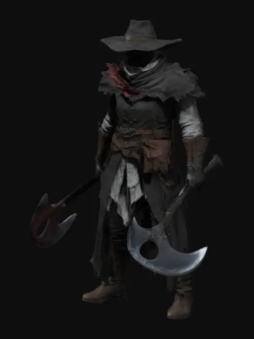 3D model for bloodborne hunter/with cape/ sword / axe

