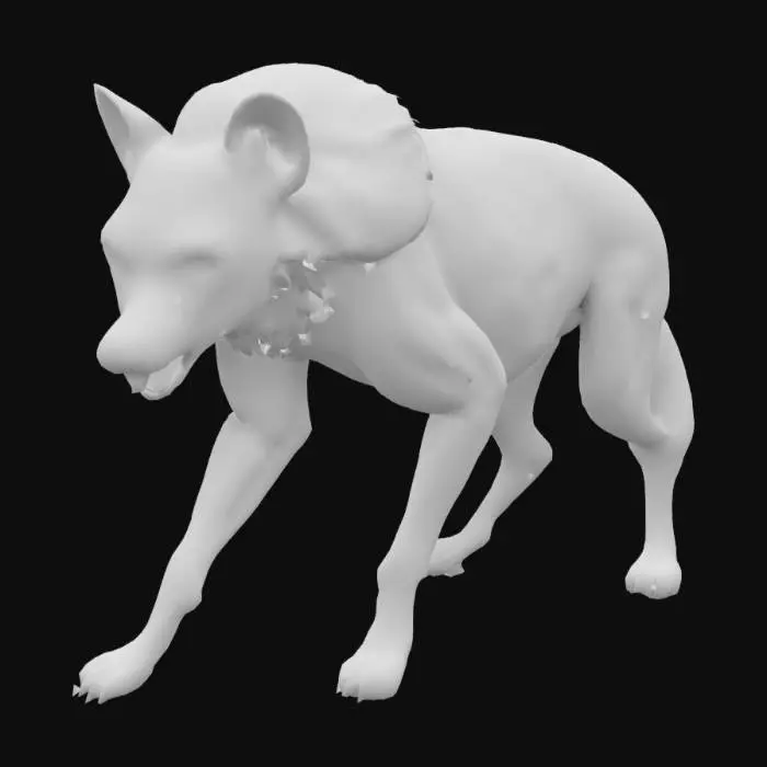 3D model for a golden hyena