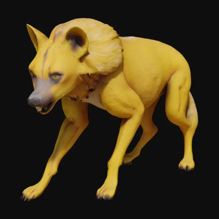 3D model for a golden hyena