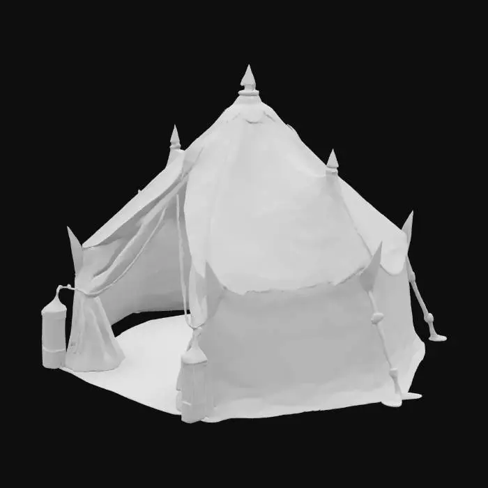 3D model for Tenda Élfica em texturas de azul #4360b0.