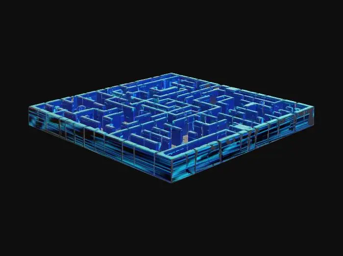3D model for 70 x 50 meter maze, Nifty Island Tags