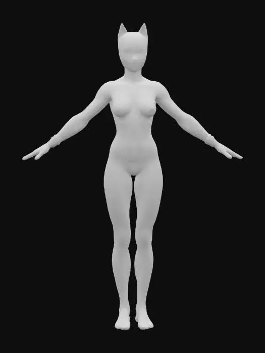 3D model for Catwoman , Game Assets, Highly Detailed, Ultra Realistic, Symmetrical Body, A-pose, Full Body, ARMS AWAY FROM THE BODY , detailed face , no hair , no fur , game , no gun , no gun holder , no belt , no coat   ,