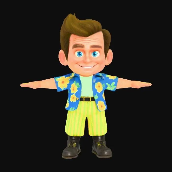 3D model for Ace Ventura（由 Jim Carrey 饰演）