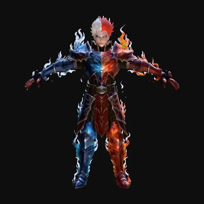 3D model for Elemental Duality Warrior