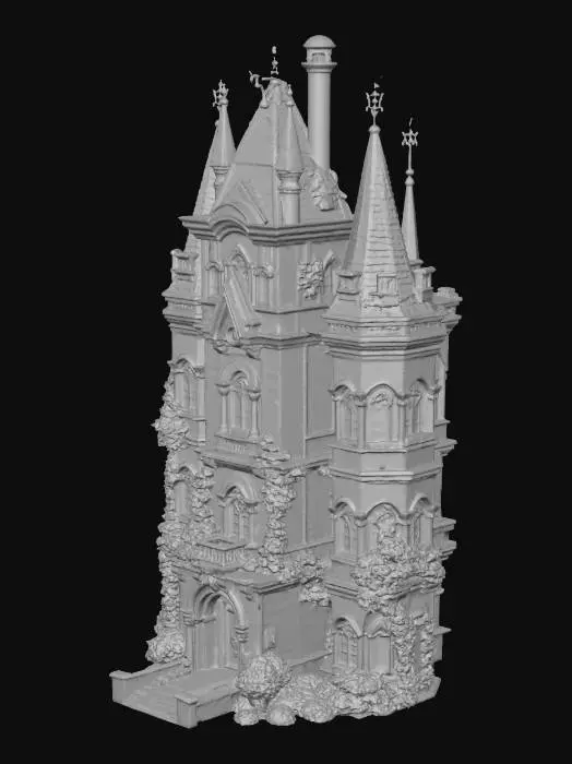 3D model for create a cool Victorian building set in a dark fantasy universe