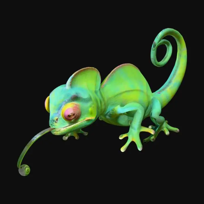 3D model for generate a animated chameleon
