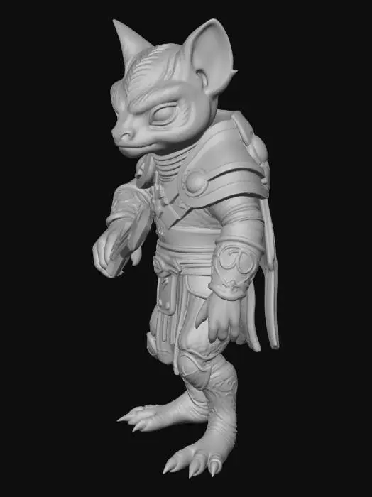 3D model for A litle sd brown kobold warrior