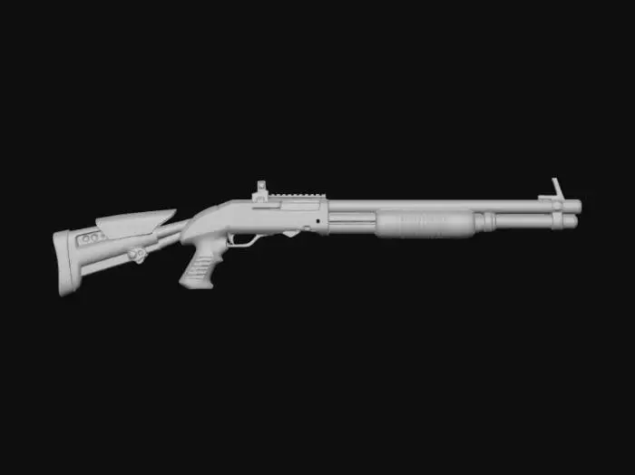 3D model for RE4_RiotGun