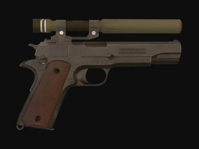 3D model for Handgun with Silencer