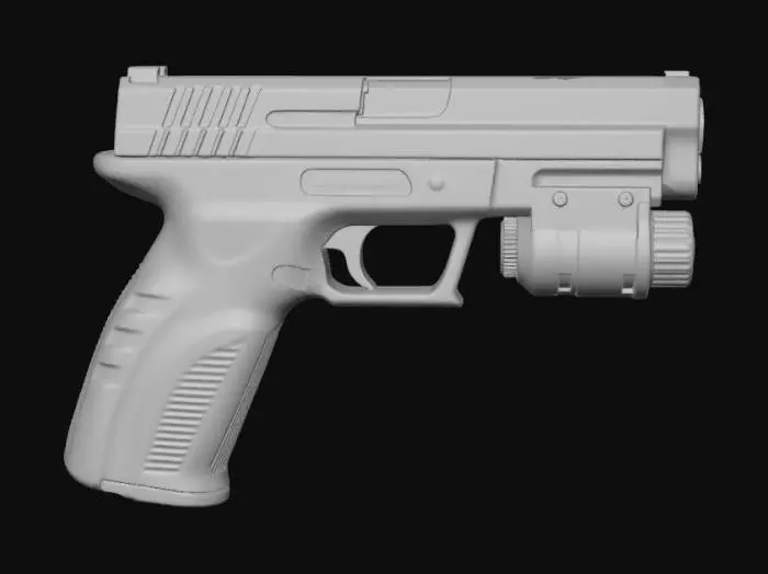 3D model for Handgun with Laser Sight