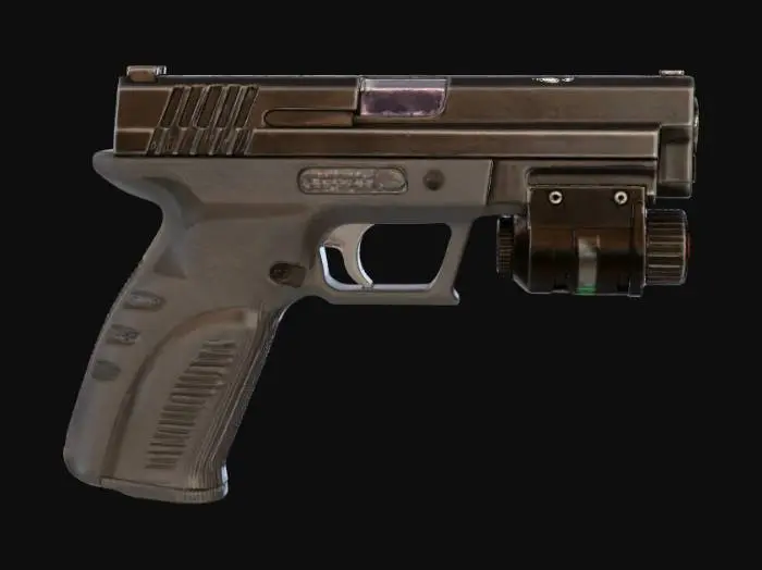3D model for Handgun with Laser Sight