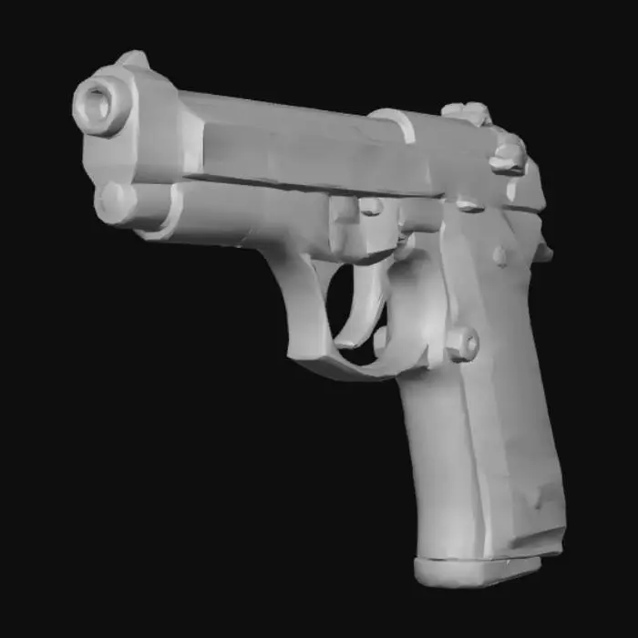 3D model for Side Profile of a Semi-Automatic Pistol