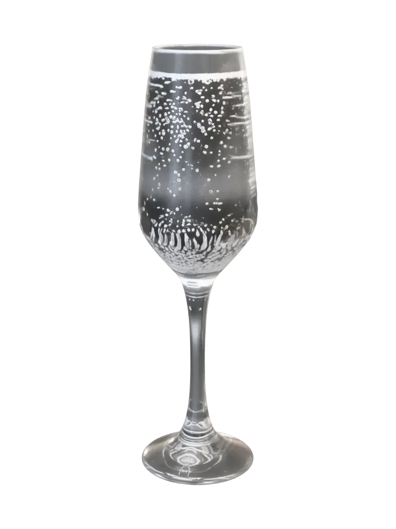 Champagne Flute with Bubbles - Glassware 3D model, vytvořený pomocí AI