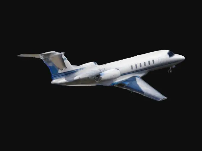 3D model for private jet airplane with NH21 on the rear, looking like it is being used by the CIA