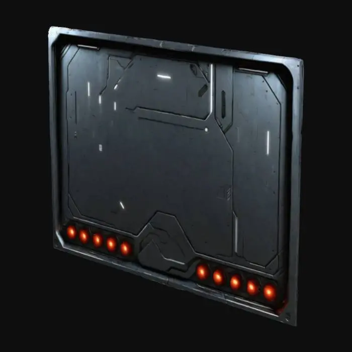 3D model for futuristic terminator style panel to be used as a wall in a futuristic corridor or space station.
