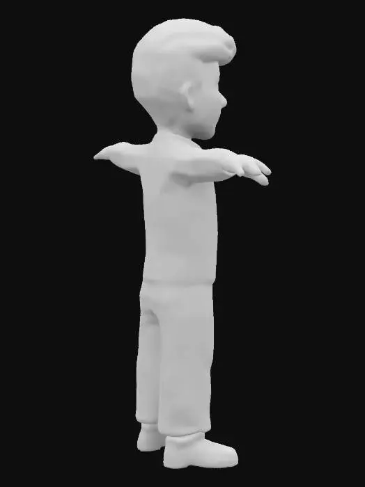 3D model for Realistic symmetrical Donald Trump, Doing T-Pose, arms out to sides. donald trump size of a little kid. wearing an pyjama with little amarican flags on it