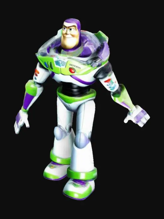 3D model for Realistic symmetrical Buzz Lightyear, Doing T-Pose, arms out to sides,