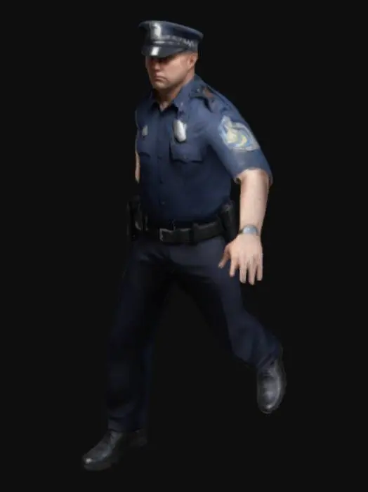 3D model for hyperrealistic police officer, T Pose, NYPD