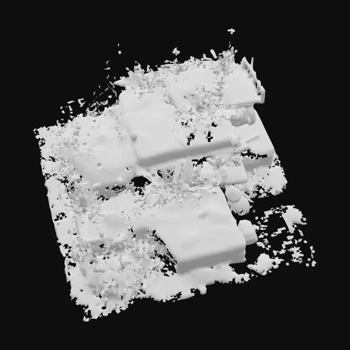 3D model for A post-apocalyptic garden where nature breaks through concrete and reclaims what was lost. Created with a blend of photoreal textures, sculpted details, and procedural foliage—this 3D scene merges decay and rebirth in a futuristic world , #garden#