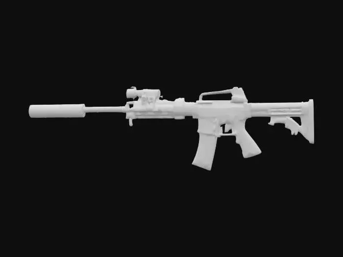 3D model for Rifle with Silencer