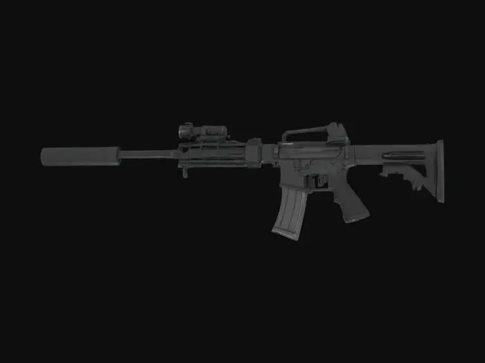 3D model for Rifle with Silencer