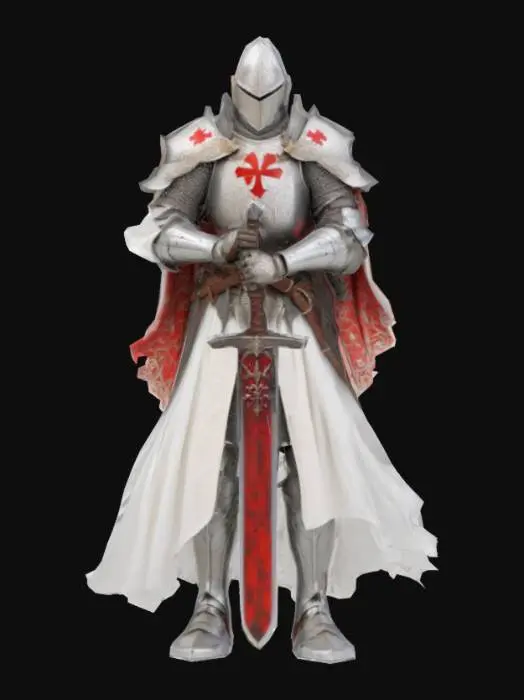 3D model for White Templar Knight