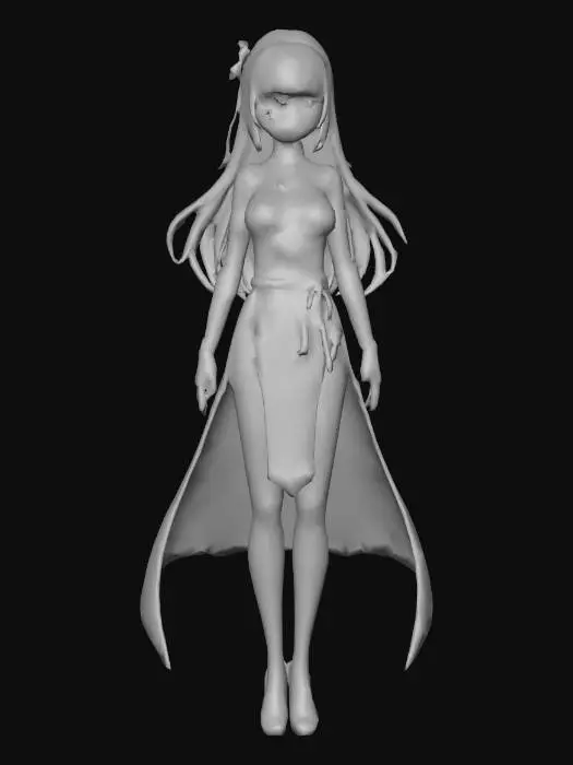 3D model for Anime Girl, Genshin impact Style, Tall, cute girl, purple eyes, wearing glasses, pale skin, Long blonde Hair, jade green chinese top showing shoulders and showing cleavage, chinese martial artist style jade green dress with golden details, black and gold belt whit a red rope belt, black thighs, gold heels, black fingerless figthing gloves whit golden details 