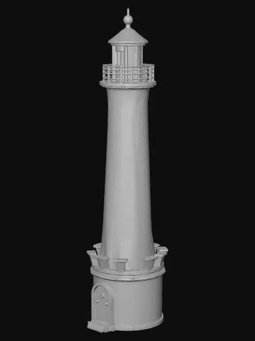 3D model for make a lighthouse that is white and red and without any windows and doors