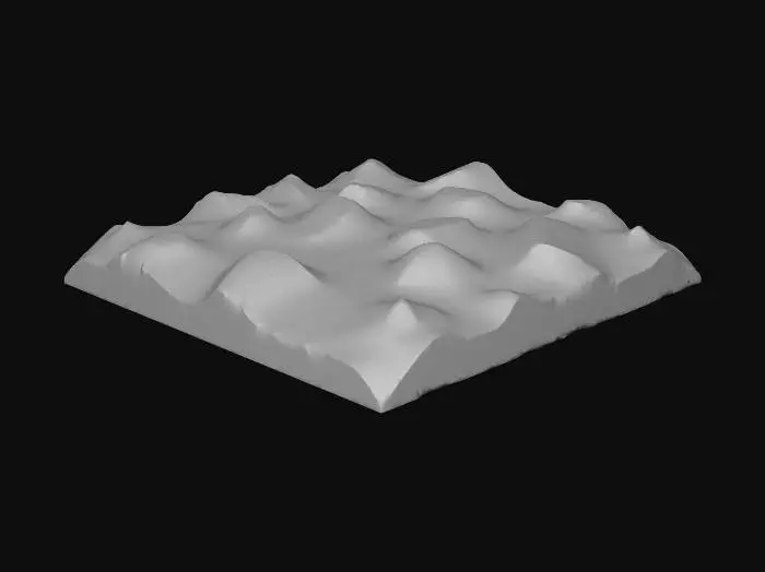 3D model for Low poly square sand tile with clean seamless tiling and slightly elevated, softly beveled edges. Each tile should align perfectly in a grid without visible seams, but the borders must still be subtly raised so the tile squares are clearly distinguishable during gameplay. The top surface should have gentle low-poly dune shapes with soft smooth variations, stylized desert sand look, warm beige color palette, uniform tone, no stones, no debris, no cracks, no heavy patterns. Geometry should be clean, simple, and consistent low-poly topology. Game-ready mesh, 1x1 meter scale, centered pivot, balanced lighting and texture. Subtle normal map for depth, but no harsh noise or artifacts. Overall look: clean, professional, stylized low-poly sand with readable tile boundaries.
