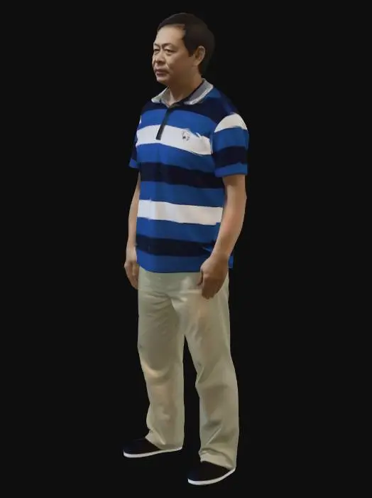 3D model for Portrait of a Man in a Blue Striped Shirt