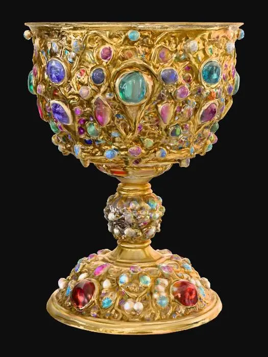 3D model for Ornate Jeweled Chalice, #PBR#