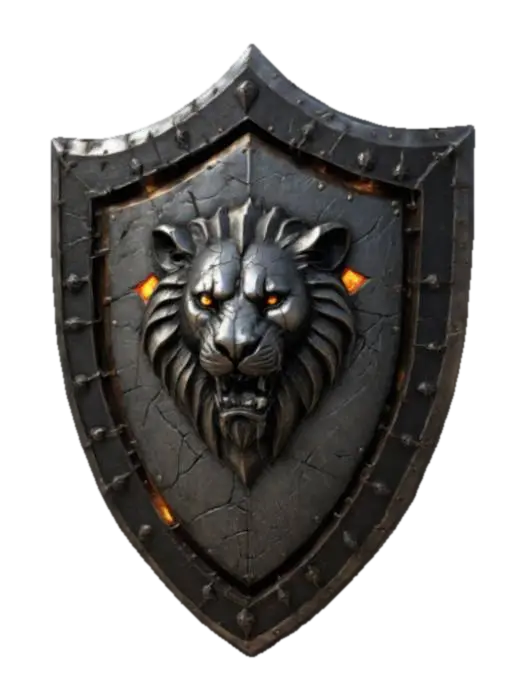 cursed knight’s shield cracked and weathered as if from centuries of battle… 3D model, vytvořený pomocí AI