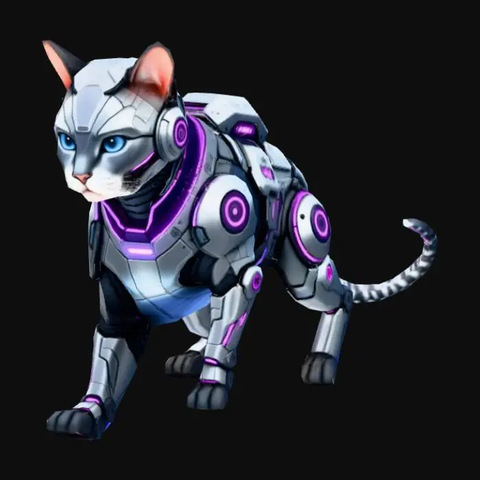 3D model for Cyber Feline Guardian