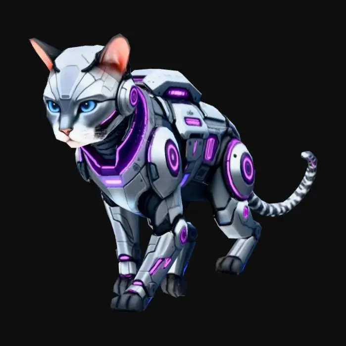 3D model for Cyber Feline Guardian
