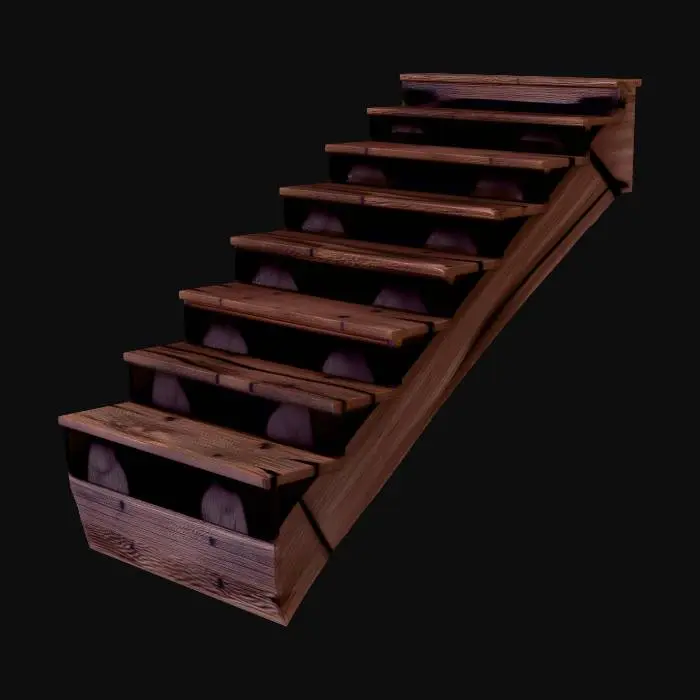 3D model for Wooden Staircase