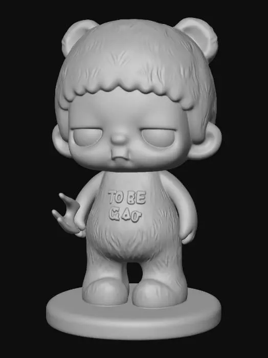 3D model for 为参考图片中的手办进行熊猫涂装