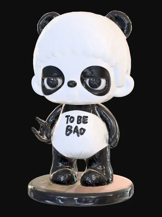 3D model for 为参考图片中的手办进行熊猫涂装