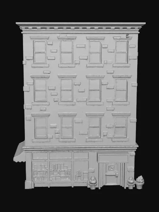 3D model for Three-Story Brick Bookstore