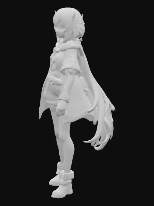 3D model for Mysterious Mage anime style similar to genshin impact